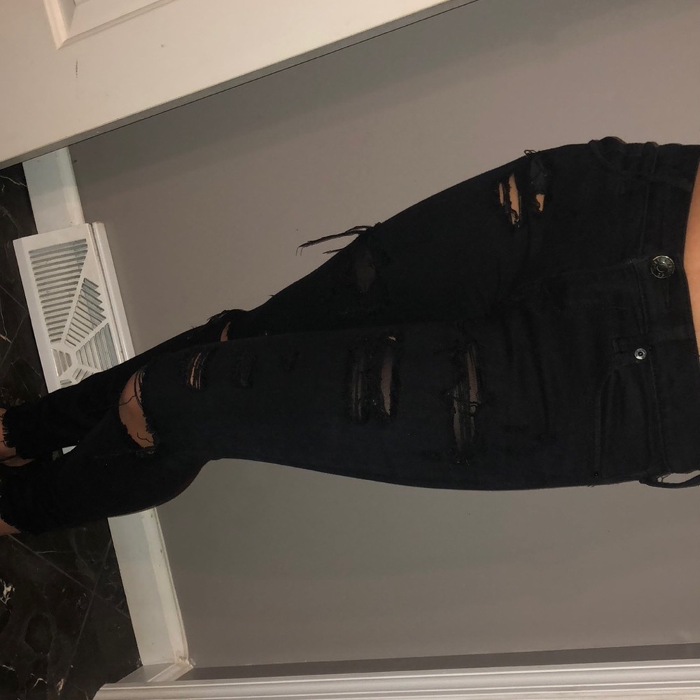 Express distressed black jeans